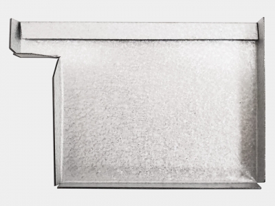 A-Style Commercial Galvalume Plus Box Gutter Left / Right End Cap