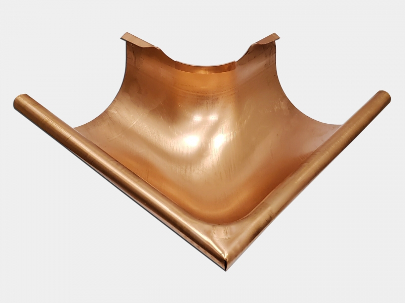 Seamless Euro Bead Half Round Copper Gutter Outsid...